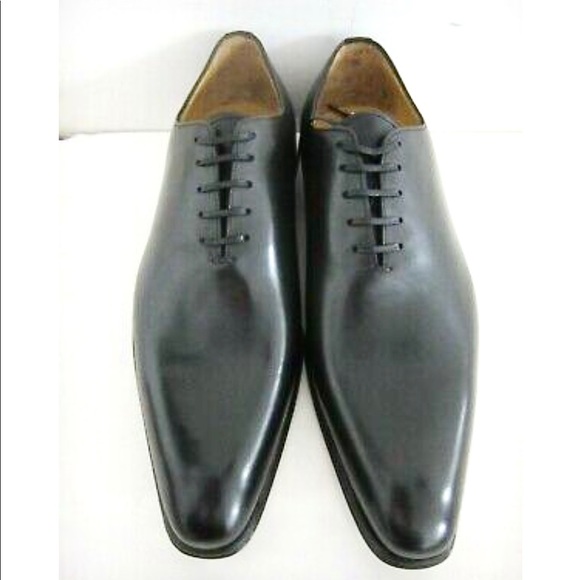 Handcrafted Italy Jose Real  Crust Nero Brogues 10.5 Wingtips Black - Picture 12 of 15